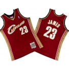 Men's Cleveland Cavaliers #23 LeBron James Red 2003 Throwback Swingman Jersey