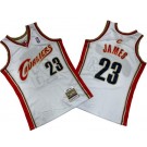 Men's Cleveland Cavaliers #23 LeBron James White 2003 Throwback Swingman Jersey