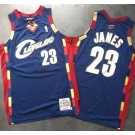 Men's Cleveland Cavaliers #23 Lebron James Navy 2008 Throwback Authentic Jersey