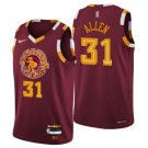 Men's Cleveland Cavaliers #31 Jarrett Allen Red City Diamond 75th Icon Hot Press Jersey