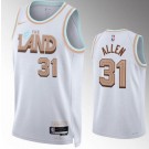 Men's Cleveland Cavaliers #31 Jarrett Allen White 2022 City Icon Heat Press Jersey