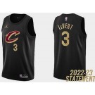 Men's Cleveland Cavaliers #3 Caris Levert Black Statement Icon Hot Press Jersey