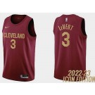 Men's Cleveland Cavaliers #3 Caris Levert Red 2022 Icon Hot Press Jersey