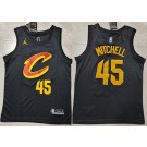 Men's Cleveland Cavaliers #45 Donovan Mitchell Black Statement Icon Swingman Jersey