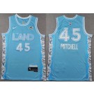 Men's Cleveland Cavaliers #45 Donovan Mitchell Light Blue 2024 City Sponsor Swingman Jersey