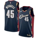 Men's Cleveland Cavaliers #45 Donovan Mitchell Navy Classic Heat Press Jersey