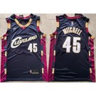 Men's Cleveland Cavaliers #45 Donovan Mitchell Navy Classic Swingman Jersey