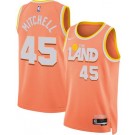 Men's Cleveland Cavaliers #45 Donovan Mitchell Orange 2025 City Heat Press Jersey