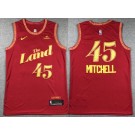 Men's Cleveland Cavaliers #45 Donovan Mitchell Red 2023 City Icon Sponsor Swingman Jersey