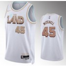 Men's Cleveland Cavaliers #45 Donovan Mitchell White 2022 City Icon Heat Press Jersey