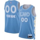 Men's Cleveland Cavaliers Custom Light Blue 2024 City Heat Press Jersey
