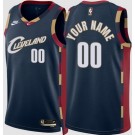 Men's Cleveland Cavaliers Custom Navy Classic Heat Press Jersey