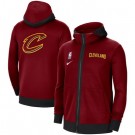Men's Cleveland Cavaliers Red Showtime Performance Full Zip Hoodie Jacket