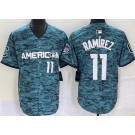 Men's Cleveland Guardians #11 Jose Ramirez Aqua 2023 All Star Cool Base Jersey