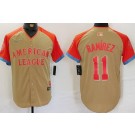 Men's Cleveland Guardians #11 Jose Ramirez Gray 2024 All Star Limited Jersey