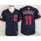 Men's Cleveland Guardians #11 Jose Ramirez Navy Limited Jersey