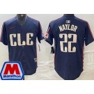 Men's Cleveland Guardians #22 Josh Naylor Navy 2024 City Connect Marathon Patch Limited Jersey