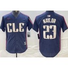 Men's Cleveland Guardians #23 Bo Naylor Navy 2024 City Connect Limited Jersey