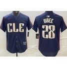 Men's Cleveland Guardians #28 Tanner Bibee Navy 2024 City Connect Limited Jersey