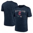 Men's Cleveland Guardians Navy Logo Velocity Performance Practice T Shirt