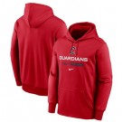 Men's Cleveland Guardians Red Authentic Collection Dugout Pullover Hoodie