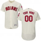 Men's Cleveland Indians Customized Gream FlexBase Jersey