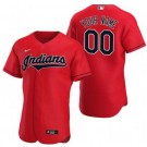 Men's Cleveland Indians Customized Red Authentic Jersey