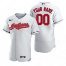 Men's Cleveland Indians Customized White 2020 FlexBase Jersey