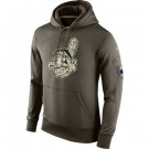 Men's Cleveland Indians Green Salute To Service Printed Pullover Hoodie