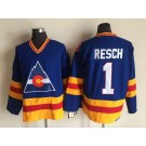 Men's Colorado Avalanche #1 Chico Resch Blue Throwback Jersey