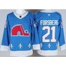 Men's Colorado Avalanche #21 Peter Forsberg Blue Alternate Authentic Jersey