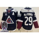 Men's Colorado Avalanche #29 Nathan MacKinnon Navy Alternate 2022 Stanley Cup Champions Authentic Jersey