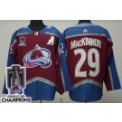 Men's Colorado Avalanche #29 Nathan MacKinnon Red 2022 Stanley Cup Champions Authentic Jersey