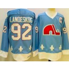 Men's Colorado Avalanche #92 Gabriel Landeskog Light Blue Throwback Jersey