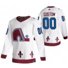 Men's Colorado Avalanche Customized White 2021 Reverse Retro Authentic Jersey
