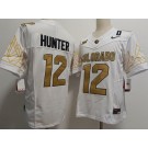 Men's Colorado Buffaloes #12 Travis Hunter Limited White Gold FUSE College Football Jersey