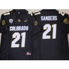 Men's Colorado Buffaloes #21 Shilo Sanders Limited Black FUSE Team Logos College Football Jersey