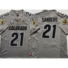 Men's Colorado Buffaloes #21 Shilo Sanders Limited Gray College Football Jersey