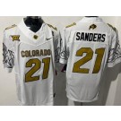 Men's Colorado Buffaloes #21 Shilo Sanders Limited White FUSE College Football Jersey
