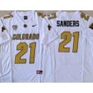 Men's Colorado Buffaloes #21 Shilo Sanders Limited White FUSE Team Logos College Football Jersey