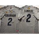 Men's Colorado Buffaloes #2 Shedeur Sanders Limited Gray 2024 College Football Jersey