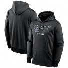 Men's Colorado Rockies Black Authentic Collection Dugout Pullover Hoodie