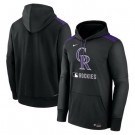 Men's Colorado Rockies Black Authentic Collection Performance Pullover Hoodie