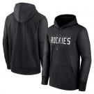 Men's Colorado Rockies Black Authentic Collection Pregame Performance Pullover Hoodie