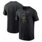 Men's Colorado Rockies Black Camo Logo T Shirt