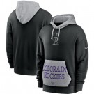 Men's Colorado Rockies Black Heritage Tri Blend Pullover Hoodie