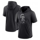 Men's Colorado Rockies Black Lockup Performance Short Sleeved Pullover Hoodie