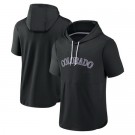 Men's Colorado Rockies Black Short Sleeve Team Pullover Hoodie 306629