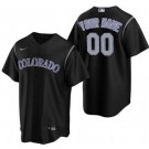 Men's Colorado Rockies Customized Black Cool Base Jersey