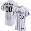 Men's Colorado Rockies Customized White Authentic Jersey